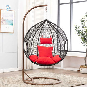 Chaise suspendue en osier de style œuf, <span class=keywords><strong>design</strong></span> moderne et simple, faible MOQ, pour villa, fournie par l'usine - Product Image 2