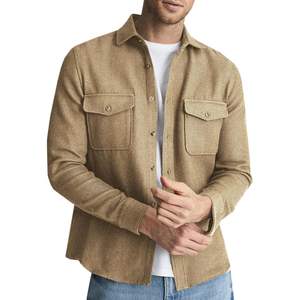 2025 Veste chemise boutonnée en sergé décontractée pour hommes Design léger à manches longues - Product Image 1