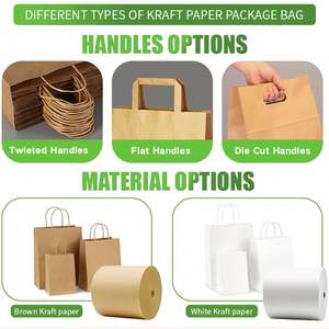 Sac cadeau en papier kraft biodégradable de luxe personnalisé avec poignées longues, recyclable, imprimé UV, gaufré, adapté aux aliments - Product Image 4