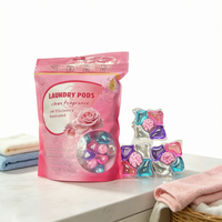 Pod Cuci Pakaian 5-in-1 Kemasan Kantong Lima Ruang, Mutiara Penahan Aroma, Wangi Tahan Lama, Melembutkan Pakaian