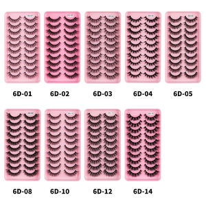 ขนตาปลอมแบบเต็มแถบ 10 คู่ ขายส่ง ลุคธรรมชาติ ฟูฟ่อง ขนตาปลอมมิงค์เทียม ความยาวผสม 11-15 มม. งอน C ขนตาไหมแบบแถบ - Product Image 2