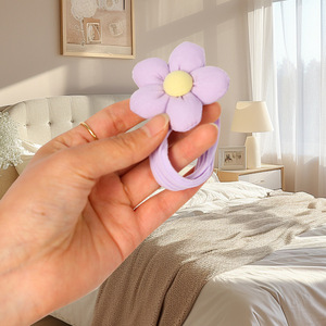 Attaches pour cheveux en forme de fleur pour filles, bandes élastiques en tissu pour queue de cheval, accessoires pour coiffure à usage quotidien - Product Image 3