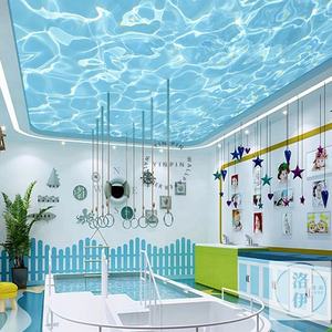 Papel Tapiz para <span class=keywords><strong>Techo</strong></span> <span class=keywords><strong>con</strong></span> Diseño de Olas de Agua de Mar, Estilo Océano, para <span class=keywords><strong>Piscina</strong></span> Infantil - Product Image 2