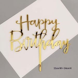 Tarjetas Decorativas Acrílicas para Pasteles, Redondas y Cuadradas, con Letras en Inglés para <span class=keywords><strong>Cumpleaños</strong></span>, Mesa <span class=keywords><strong>de</strong></span> Postres, Estilo Festivo, Multi-Ocasión - Product Image 3