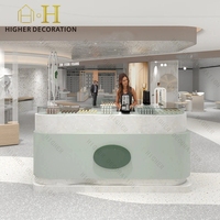 Comptoir de présentation en verre trempé pour café, comptoir de boulangerie en bois massif, kiosque à café personnalisé dans un centre commercial
