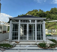 Pavillon de jardin hexagonal rectangulaire personnalisé avec poutres et colonnes en aluminium épais, serre en verre pour villa et jardin