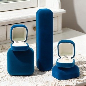 Custom High grade flannelette jewelry box sea ring earrings pendant bracelet chain exquisite display gift box - Product Image 1