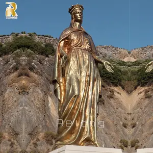 Escultura de estatuas de la Virgen María de Metal de latón de bronce católico de Arte de fundición de tamaño natural a la venta