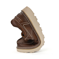Chaussures mocassins pour hommes, chaussures de randonnée et de trekking pour le travail en extérieur et la sécurité, chaussures de marche tout-terrain, chaussures à enfiler en cuir faites à la main