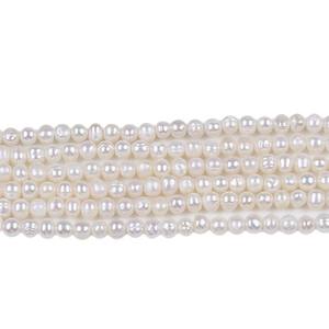 Perles d'eau douce de forme pomme de terre, blanches, 5-6 mm, pour la fabrication de bijoux, produit semi-fini, Zhuji, naturel, en vrac, semi-fini - Product Image 4