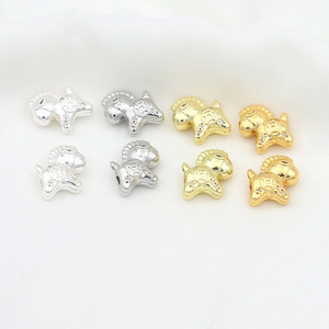 Cuentas espaciadoras de caballo del zodíaco, chapadas en oro de 18k y plata sobre cobre, accesorios de joyería para pulseras y collares DIY - Product Image 3