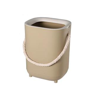 Sanlei Cylindrical Trash Can Creamy White Indoor Waste <b>Bin</b> With Rope Handle 1kg - Product Image 2