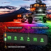 Panel Saklar LED Mobil 4/6 Gang 12v OPOO Nirkabel 2024 Baru dengan Fungsi Strobo Berkedip IP65 Tahan Air 80A