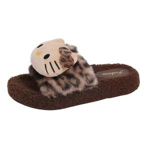 Nuevas Pantuflas de Casa Mullidas con Estampado de Leopardo 2025 para Mujer, Bonitas de Punta Cerrada de <span class=keywords><strong>EVA</strong></span> para Otoño Invierno, Venta al Por Mayor para Supermercado - Product Image 5