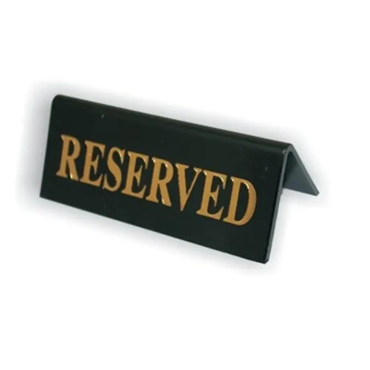 restaurant plastic table signs black tent lucite reserved desk signage