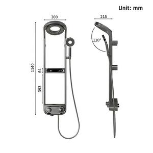 Set <span class=keywords><strong>Shower</strong></span> Pintar Baru dengan Tekanan Hidroelektrik, Keran <span class=keywords><strong>Shower</strong></span> LED Digital, Lampu Atmosfer, Pemasangan di Dinding, untuk Kamar Mandi, Bak Mandi, dan SPA - Product Image 3