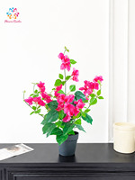 Tanaman Pot Bougainvillea Buatan yang Realistis dengan Cabang yang Dapat Dibengkokkan, Pohon Bunga Palsu DIY untuk Dekorasi Rumah, Hotel, dan Ruangan Dalam
