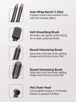 Brosse coiffante professionnelle rotative pour un lissage rapide et un effet brillant, anti-frisottis, pour les revendeurs