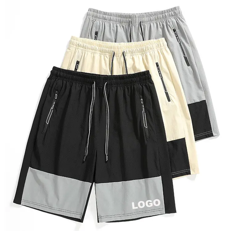 Shorts Customized Men's Elastic Waist Drawstring Casual Logo 100% Polyester Knit 100% Cotton Fabric Mens Gym Shorts Printed