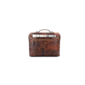 Sac pour ordinateur portable élégant en cuir véritable, fabriqué en cuir 100% pur, avec des compartiments spacieux et une fermeture éclair fluide. - Product Image 4