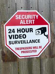 Panneau d'avertissement de sécurité octogonal - Avertissement : Les trespassants seront poursuivis - Panneau pour la maison et les entreprises - Product Image 3