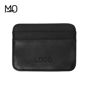 Genuine Cow Leather Business <strong>Corner</strong> Slim RFID <strong>Blocking</strong> ID Credit Card Slots Custom Logo OEM ODM Handmade MO Card Holder - Product Image 2