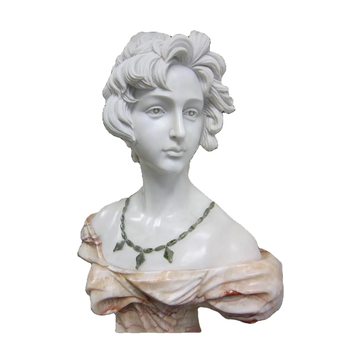 Personalizado hermoso jardín decorativo busto de mármol dama blanca tamaño busto esculturas de mármol, las mujeres