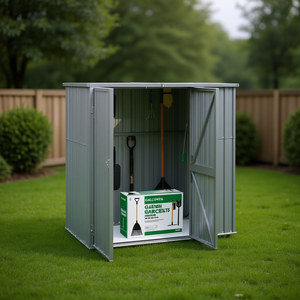 Capanno per Attrezzi da Giardino Galconita 63.4x35x63.4 Pollici in Acciaio Zincato, Ripostiglio Esterno Facilmente Assemblabile - Product Image 2