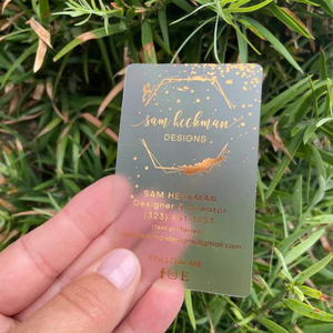 Gold Card Business Cards Supplier Wholesale Luxury Fashion Transparent Pvc Plastic Printing Gold Foil Logo Design Business Name Card
