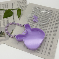 Boîte d'emballage en plastique DIY écologique en forme de lapin mignon pour cosmétiques, perles, bijoux, boucles d'oreilles, bagues et accessoires pour enfants