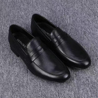Mocassins Penny pour Hommes à Prix d'Usine, en Cuir Microfibre Noir, Semelle en Caoutchouc Flexible Antidérapante, Chaussures Habillées Quotidiennes pour le Bureau et les Affaires