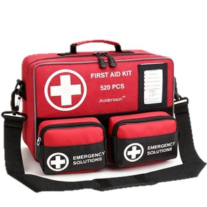 Botiquín de primeros auxilios Aolderson, 520 piezas, tela Oxford, soluciones de emergencia impermeables para el hogar, el coche y el exterior - Product Image 2