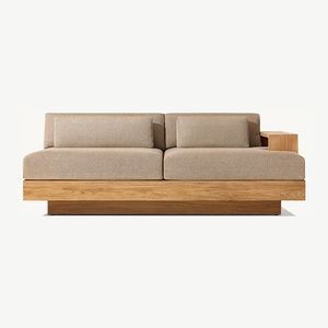 고급 야외 가구 티크 L 모양의 소파 단단한 나무 코너 소파 호텔 거실 단면 정원 소파 - Product Image 5