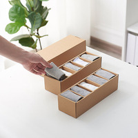 Boîtes de rangement en papier kraft multi-styles pour sous-vêtements, chaussettes, organisation du placard