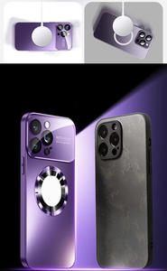 Nuova Custodia Magnetica Desert Gold per <span class=keywords><strong>iPhone</strong></span> 16 <span class=keywords><strong>Pro</strong></span> <span class=keywords><strong>Max</strong></span>/14/13/12, Vetro AG Satinato con Ampia Finestra, Antiurto Sportivo, Elettroplaccata - Product Image 4