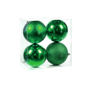 Boule de décoration de noël boule décorative d'arbre de noël brillant mat pleine poudre collante 10CM galvanoplastie en plastique - Product Image 5