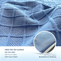 Tissu de matelas biologique extensible en satin jacquard teint en fil respirant, tricoté, 220 g/m², vente en gros directe usine Chine