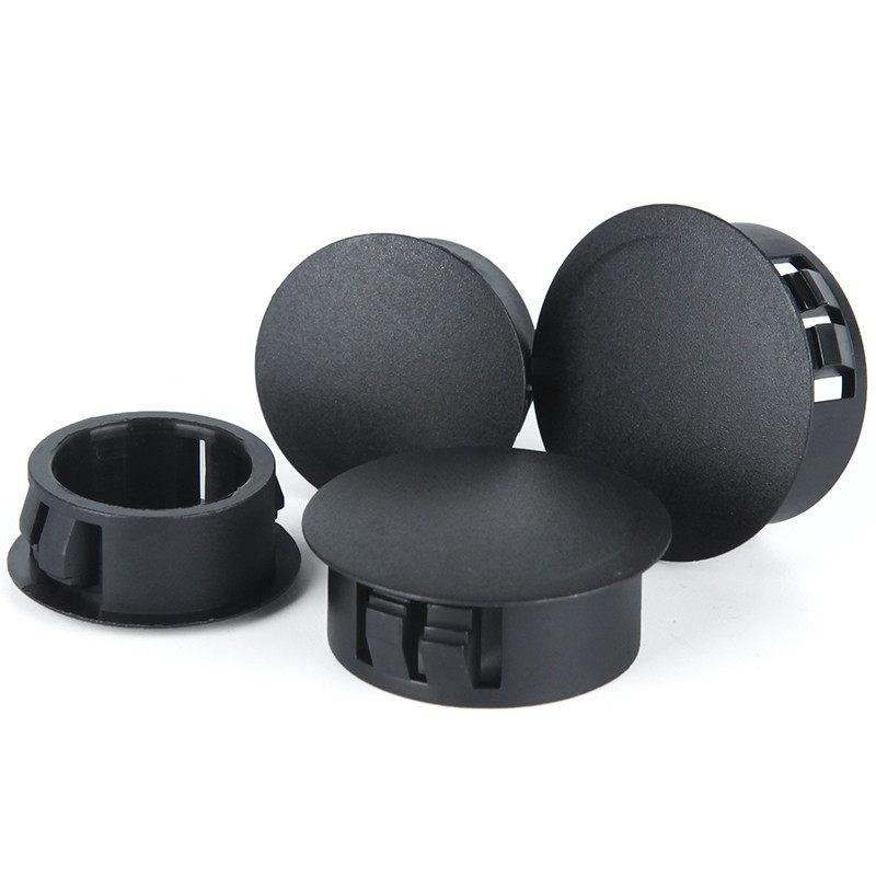 Wholesale Black Nylon Plastic Round Snap in Mount Locking Hole Covers Pipe End Cap Insert Pipe End Cap Cover 22mm 20mm