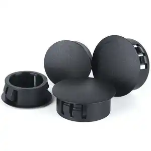 Wholesale Black Nylon Plastic Round Snap In Mount Locking Hole Covers Pipe End Cap Insert Pipe End Cap Cover 22mm 20mm