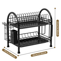 Étagère de Rangement de Cuisine Multifonctionnelle Multi-Niveaux, Égouttoir à Vaisselle et Couverts, Boîte à Baguettes Intégrée
