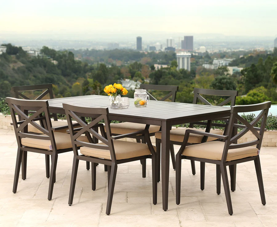 Garden sets table and chair outdoor furniture aluminum 7-piece dining set