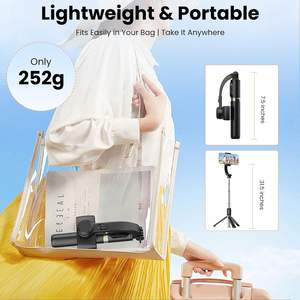 Stabilisateur de smartphone Fisherfans, stabilisateur à 1 axe, bâton de selfie en aluminium, trépied avec télécommande pour téléphone portable - Product Image 4