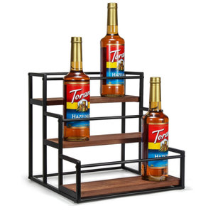 Organizzatore di sciroppo di caffè in bambù a 3 livelli supporto <span class=keywords><strong>per</strong></span> 12 bottiglie <span class=keywords><strong>per</strong></span> scaffali di stoccaggio <span class=keywords><strong>per</strong></span> caffè e vino - Product Image 4