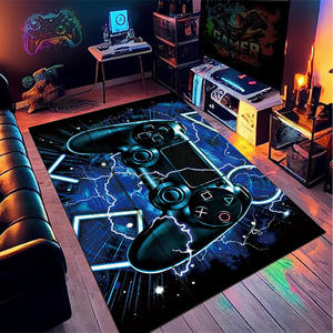 Alfombra de terciopelo cristalino para mando de videojuegos, cuadrada, antideslizante, decoración para sala de deportes electrónicos, tapete de fibra de poliéster - Product Image 2