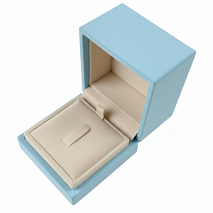 Low MOQ Customized Square Microfiber Covered Multifunctional Jewelry Ring <strong>Earing</strong> <strong>Box</strong> with Double-Sided Inserts with Pouch - Product Image 4