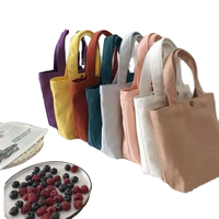 Sac fourre-tout en toile de coton écologique réutilisable avec logo personnalisé, couleur unie, poignées longues, taille moyenne, idéal pour les cadeaux