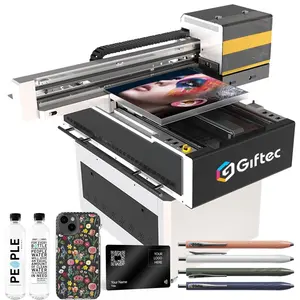 Giftec multifunzione Impresora Uv macchina vetro copertura del telefono penna a matita stampante Uv stampante AI 60*90cm stampanti a getto d'inchiostro