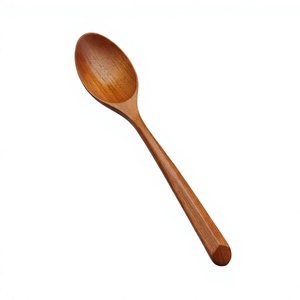 ช้อนไม้ด้ามยาว ดีไซน์มินิมอล เรียบง่าย สำหรับชา อาหาร และโต๊ะอาหาร ลดราคา - Product Image 1