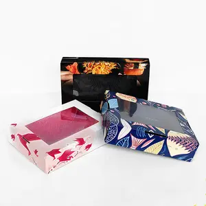 Wholesale Custom Paper Sushi Packaging Box With Window Food Sushi Box Takeaway