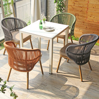 Chaise de jardin en corde combinaison de table à thé ensemble de mobilier d'extérieur patio loisirs aluminium extérieur chaise de salle à manger moderne
